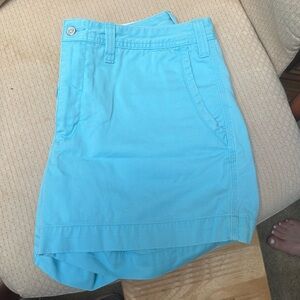 Turquoise twill shorts